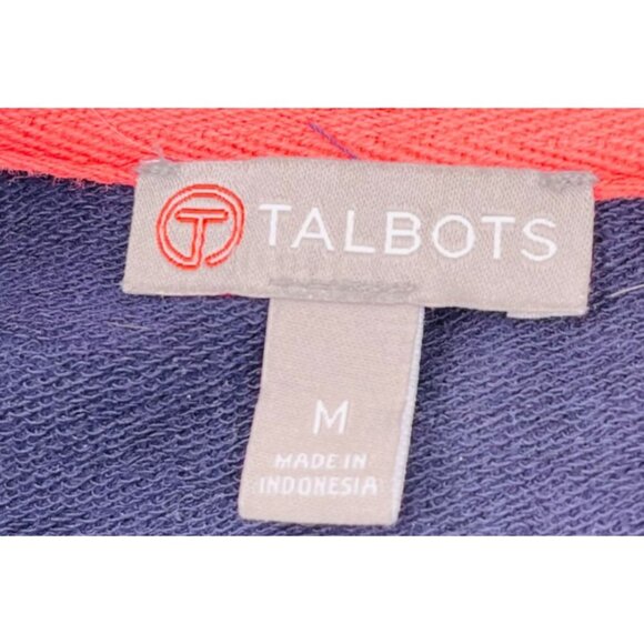 Talbots Navy Plaid Pullover Top Medium Cotton &‎ Polyester - Picture 2 of 5